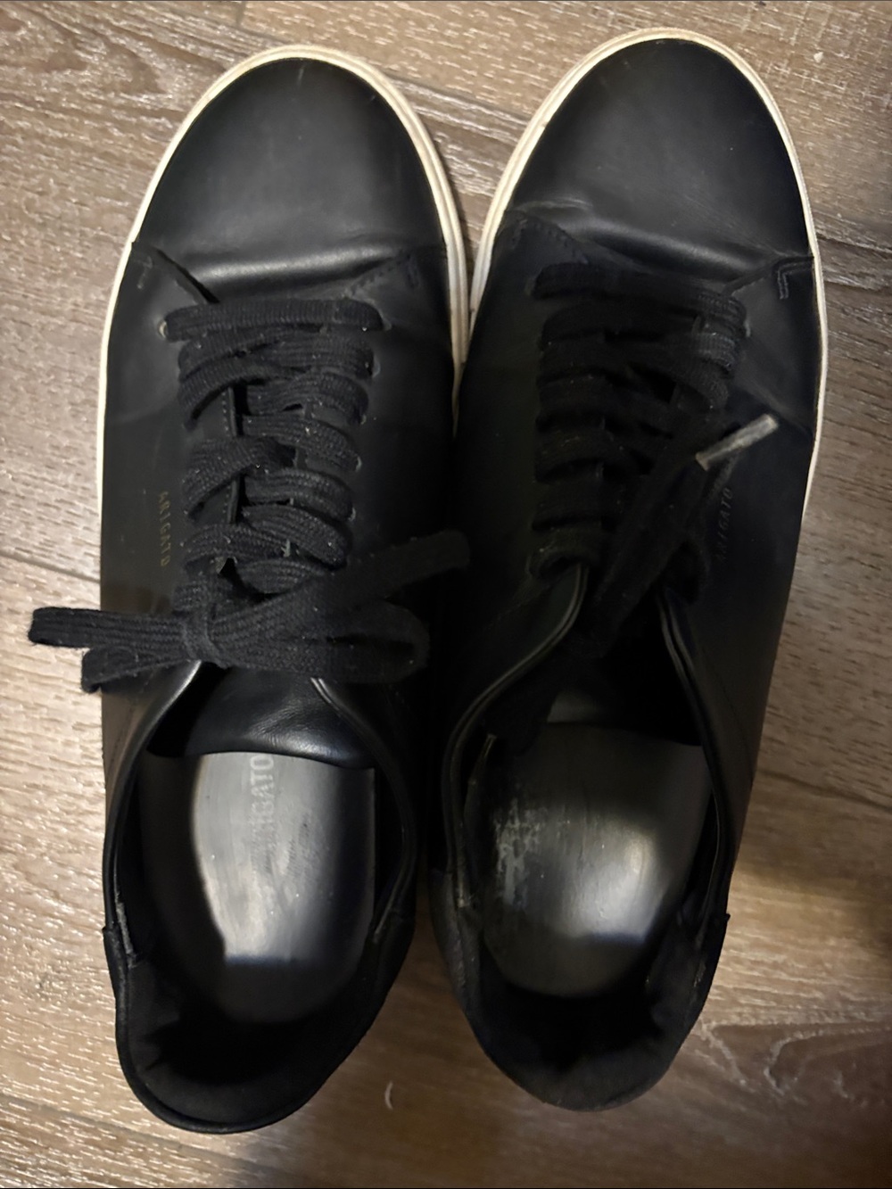 Axel Arigato Black Leather Low-Top Sneakers with Off-White Sole